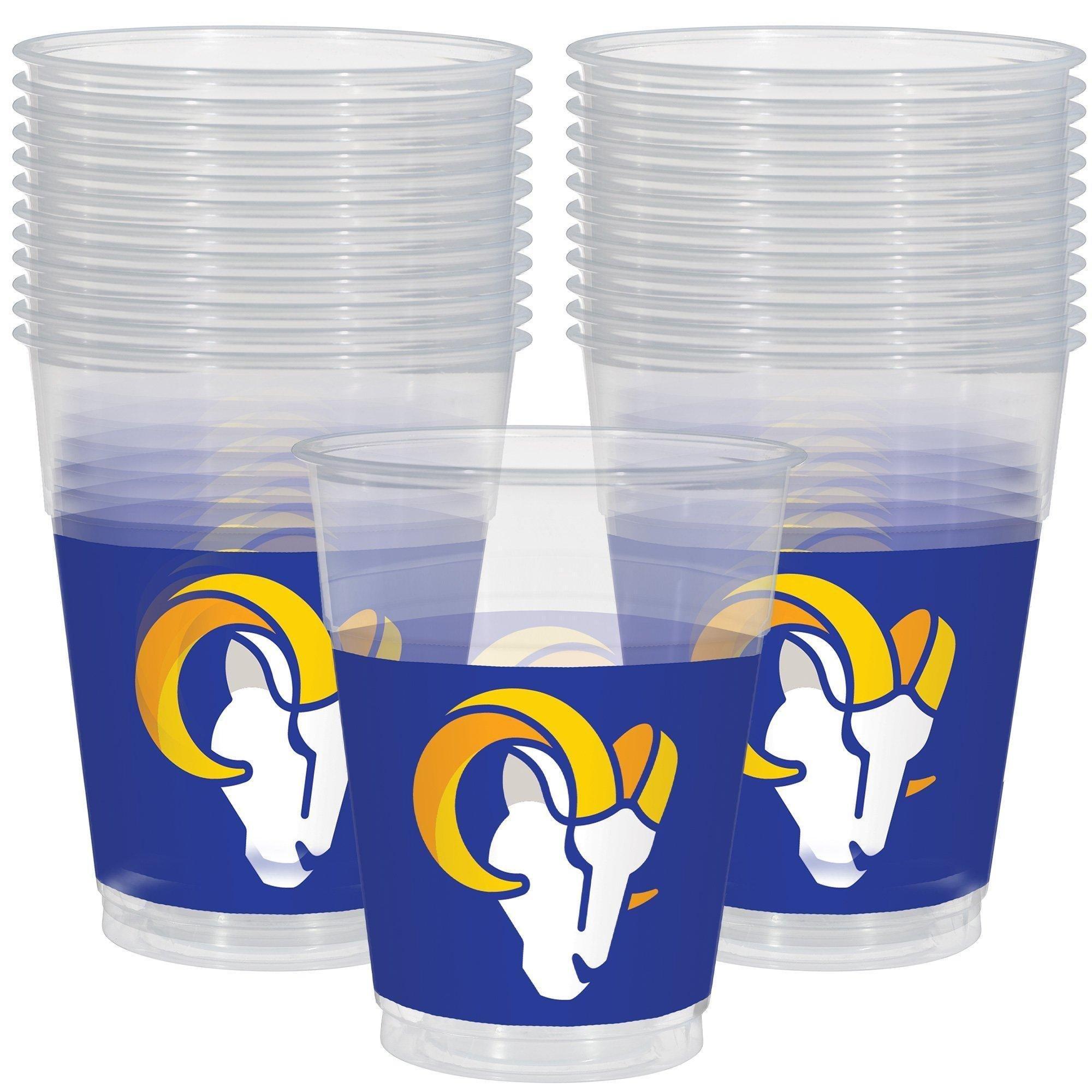 Los Angeles Rams Party Supplies Pack for 18 Guests - Kit Includes Plates, Napkins, Table Cover, Cups, Cutlery, Serving Bowl, Banner Decoration & Centerpiece